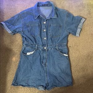 SHEIN Blue Denim Romper